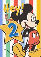 Hey jij bent 2 Mickey Mouse verjaardagskaart